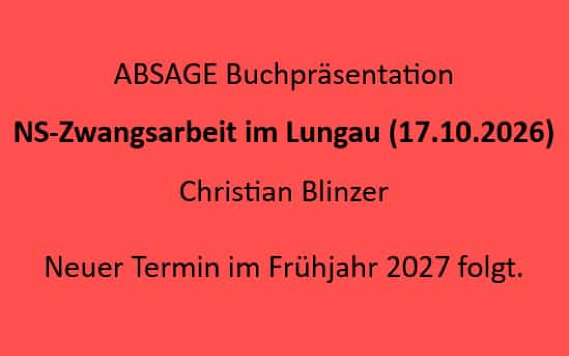 Absage Buch Blinzer Christian